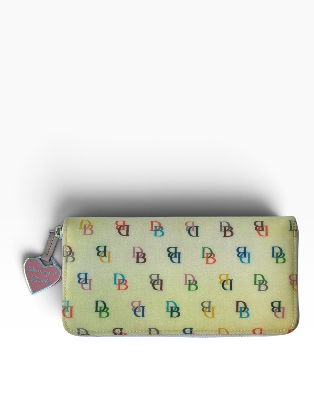 Dooney & Bourke Vintage Y2K Rainbow DB Monogram Zip Around Wallet